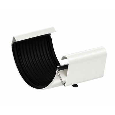 Łącznik rynny KROP STAL Ø125 mm – biały RAL 9010
